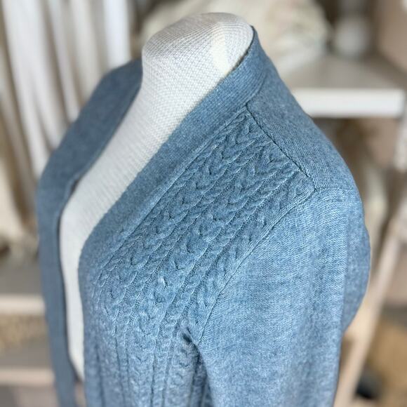 Croft & Barrow blue sz. XL open cardigan , soft, cable, casual #4212 - Picture 7 of 11